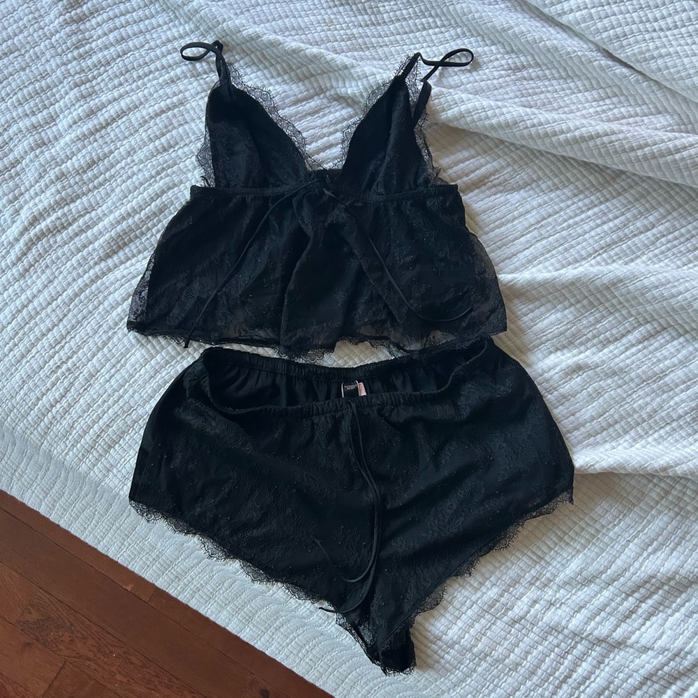 Victoria secret lace and satin cami set